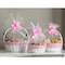Vintiquewise White Round Willow Gift Basket, with Pink Gingham Liner and Handle- Set of 3 QI003820PK.3 - alternate 6